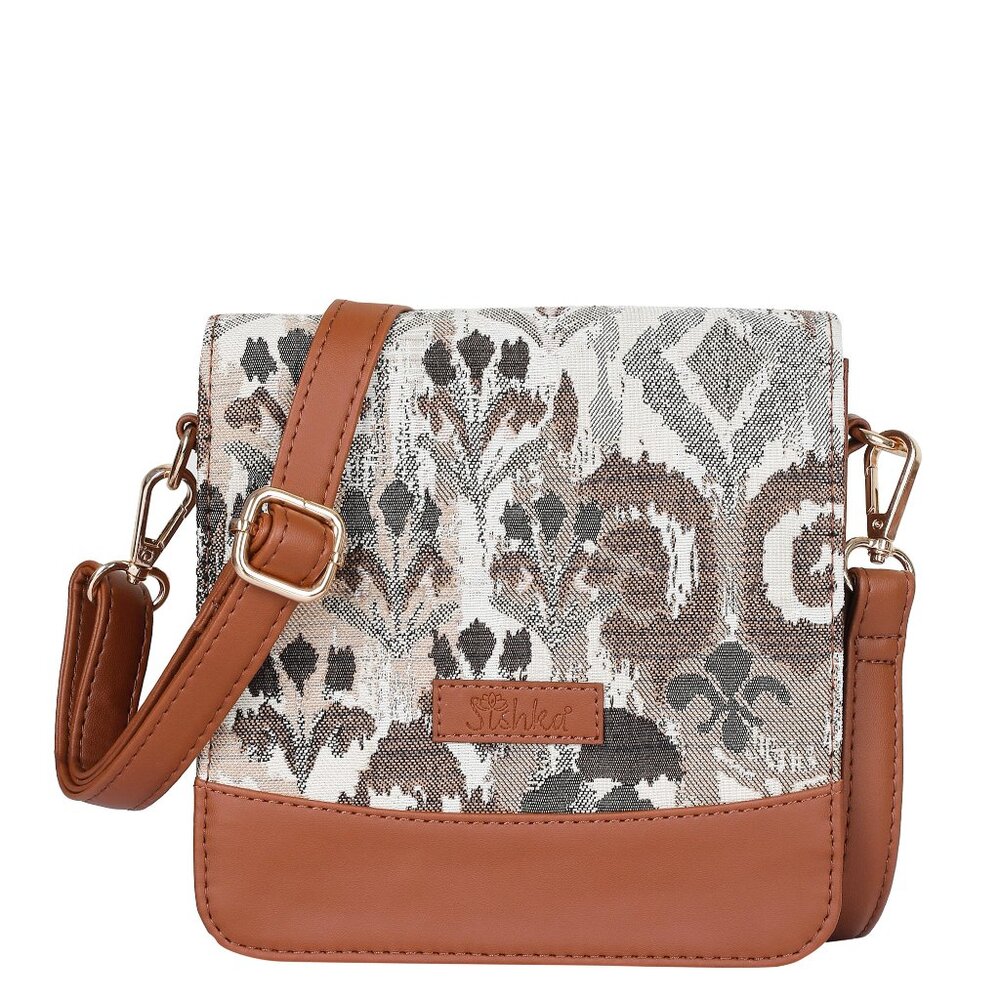 Women’s Abstract Tapestry Crossbody Bag | Shoulder Sling Messenger Purse with PU